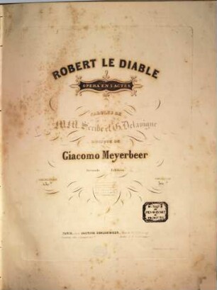 Robert le diable : opéra en 5 actes, [1]
