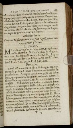 Assertio sexta. [...] circa miraculorum gloriam.