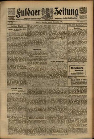 Dritte Ausgabe vom Samstag, den 26. September 1908.