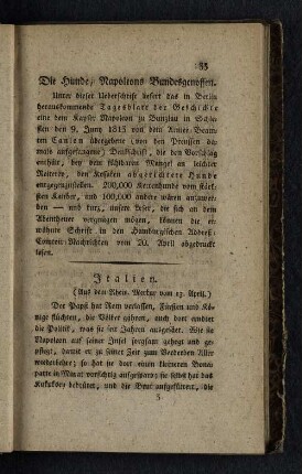 Die Hunde, Napoleons Bundesgenossen.