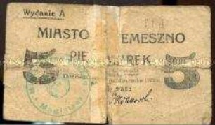 Tremessen, Notgeld 5 Marek
