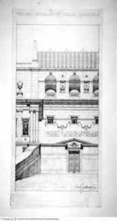 Ein römisches Theater in einer Villa, Detail der Fassade