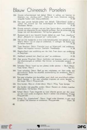 Blauw chineesch porselein (Nr. 334-485)