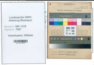 Entnazifizierung Wilhelm Verschueren , geb. 14.06.1900 (Baggerfuehrer)