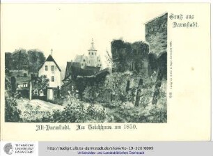 Alt-Darmstadt, Am Teichhaus um 1850