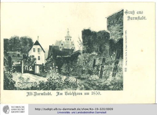 Alt-Darmstadt, Am Teichhaus um 1850