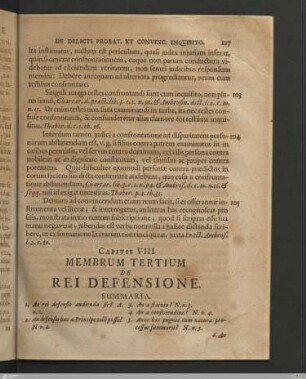 Caput VIII. Membrum 3. de rei defensione.