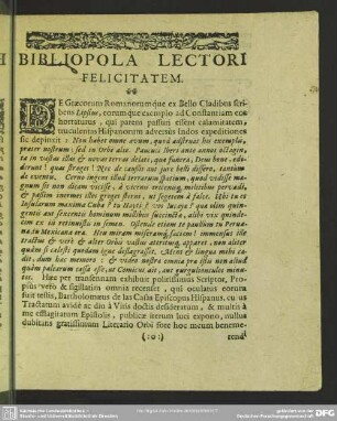 Bibliopola Lectori Felicitatem