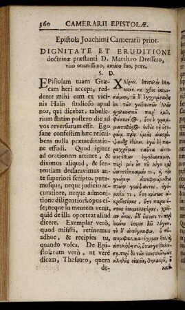 Epistola Joachimi Camerarii prior. [...]