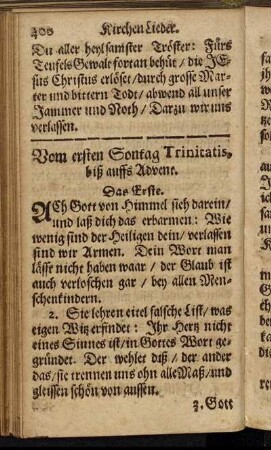 Vom ersten Sontag Trinitatis biß auffs Advent.