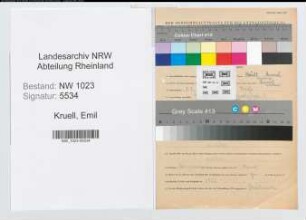 Entnazifizierung Emil Kruell , geb. 03.02.1890 (Buchhaendler)