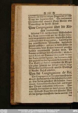 Vom Congregation über die Kirchen Immunität.