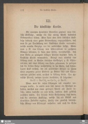XII. Die künstliche Kreide