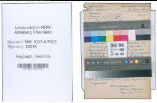 Entnazifizierung Heinrich Haybach , geb. 14.03.1878 (Polizeiassistent)