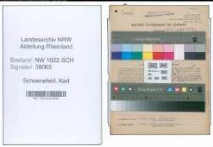 Entnazifizierung Karl Schoenefeld , geb. 09.05.1897 (Bahnsekretaer)