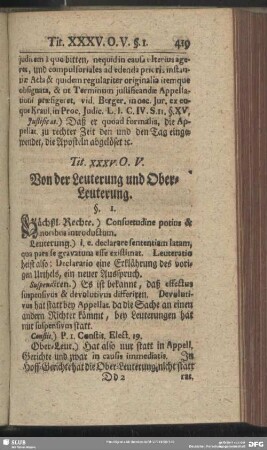 Tit. XXXV. O. V. Von der Leuterung und Ober-Leuterung