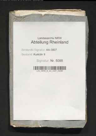 Aktenverzeichnisse der in den Häusern verstorbener Hofkammerbeamten vorgefundenen Kammerakten (Hofkammerrat Wilhelm Flöcker, 1692; Hofkammerrat Dr. Lipp, 1691; Hofkammerrat Hambach, 1730; Hofrat Müller, 1756; Hofkammerrat Radermacher, 1776; Hofkammerrat Rötter, 1749; Hofrat Dorn, 1748; Hofkammerrat Bodife, 1776)