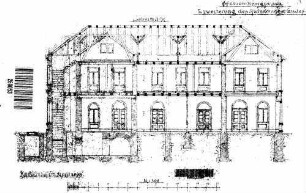 Königsbach (Baden): Empfangsgebäude Längenschnitt J-K