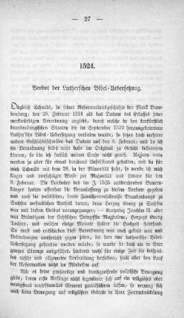 1524. Verbot der Lutherschen Bibel-Uebersetzung