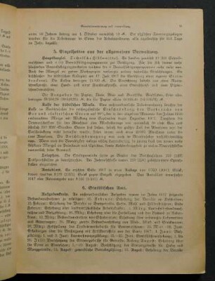 5. Einzelheiten aus der allgemeinen Verwaltung.