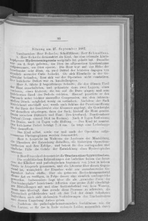 Sitzung am 27. September 1887.