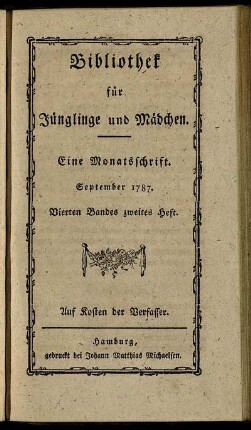 Vierten Bandes zweites Heft. September 1787