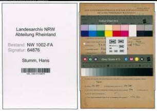 Entnazifizierung Hans Stumm, geb. 07.02.1908 (Kaufmann)