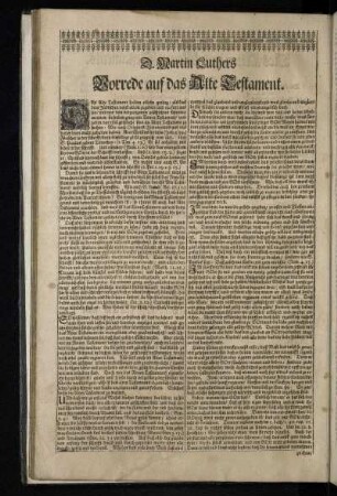 D. Martin Luthers Vorrede auf das Alte Testament.