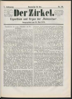 Nr. 10. Ausgegeben am 15. Mai 1875.