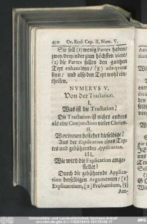 Numerus V. Von der Tractation.
