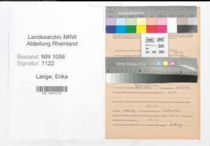Entnazifizierung Erika Lange , geb. 07.01.1907 ()