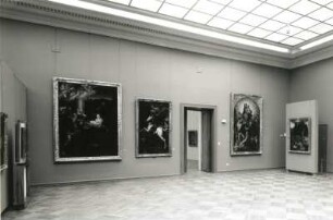 Dresden. Albertinum. Ausstellung "Ausgewählte Werke Alter und Neuer Meister", 1988/1989. Raumaufnahme "Italienische Meister"