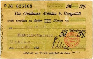 Gutschein über Einhunderttausend Mark