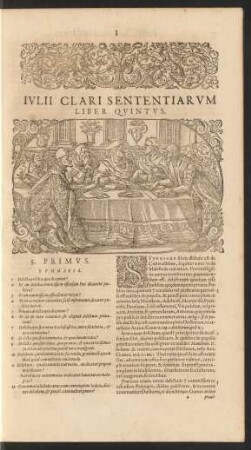 Iulii Clari Sententiarum Liber Quintus