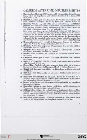 Gemälde Alter und Neuerer Meister (Nr. 1-64)