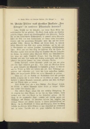 79. Welche Bilder ruft Goethes Ballade "Der Sänger" in unserer Phantasie hervor?