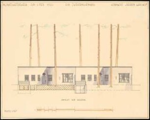 Zweifamilienhaus Monatskonkurrenz Februar 1930: Aufriss Westansicht; Maßstabsleiste