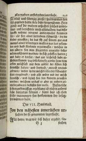 Der VII. Haupttail. Fon den nächesten innerlichen ursachen der so genannten lagersucht.