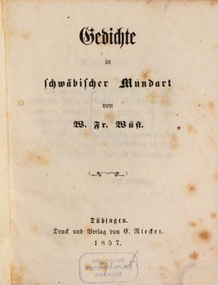 Gedichte in schwäbischer Mundart