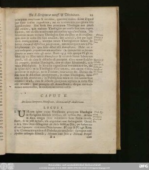 Caput II. De Sacrae Scripturae Necessitate, Divinitate & Auctoritate.