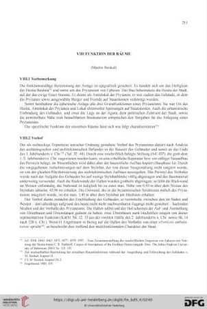 VIII. Funktion der Räume