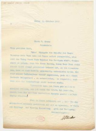 Brief an Emil Kross : 02.10.1912