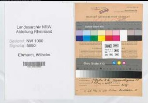 Entnazifizierung Wilhelm Ehrhardt, geb. 06.08.1889 (Statistiker)