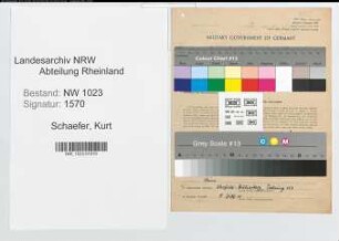 Entnazifizierung Kurt Schaefer , geb. 23.11.1898 (Lehrer)