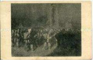 Marschierenden Soldaten in der Nacht