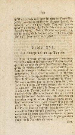 Fable XVI. Le Scorpion et la Tortue