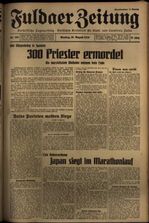 Ausgabe vom Montag, den 10. August 1936.