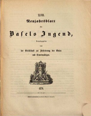 Neujahrsblatt für Basels Jugend. 48. 1870
