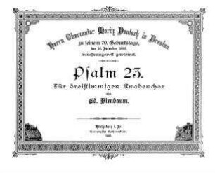 Psalm 23 : für dreistimmigen Knabenchor / von Ed. Birnbaum