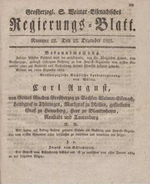 Nr. 22 : 23. Dezember 1823